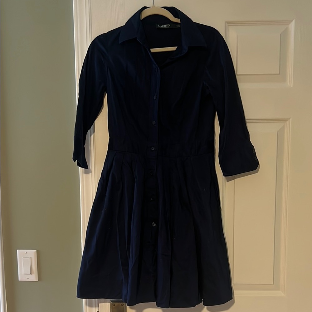 Lauren Ralph Lauren Collared Dress with Cuffed Sleeves and pockets